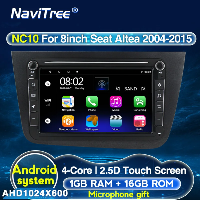 Автомобильный радиоприемник 8 дюймов для Seat Altea 2004-2015 GPS-навигация мультимедийный