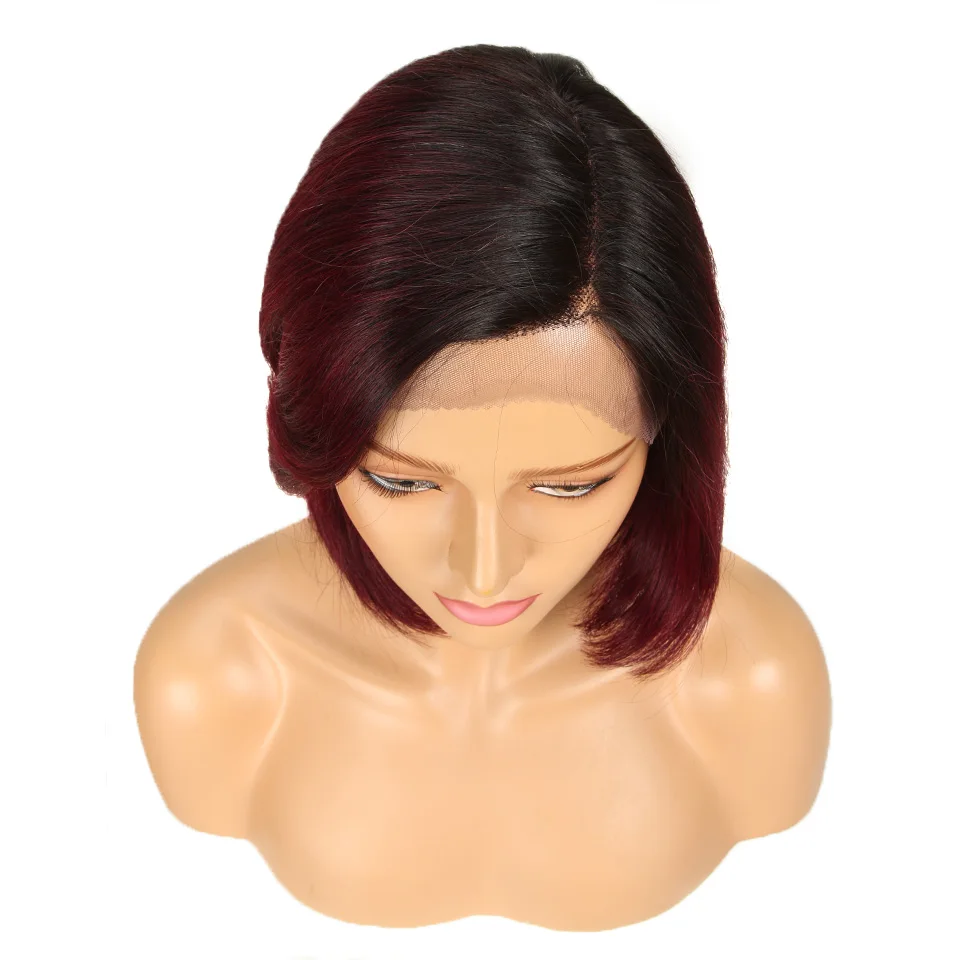 Trueme Боб Синтетические волосы на кружеве человеческих волос парики короткие