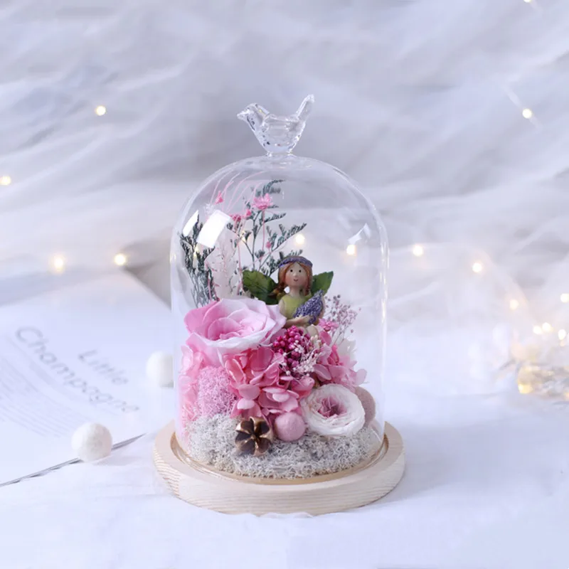 Стеклянная купольная ваза 9*11 см с разными крышками украшение для дома прозрачная