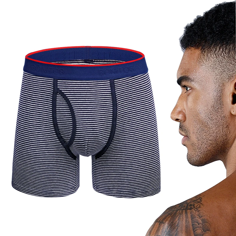 

Brand Striped Boxers Shorts Cotton For Men Sexy Men's Panties Print Man Underpants With Hole Underwear Boxershorts Male Calecon