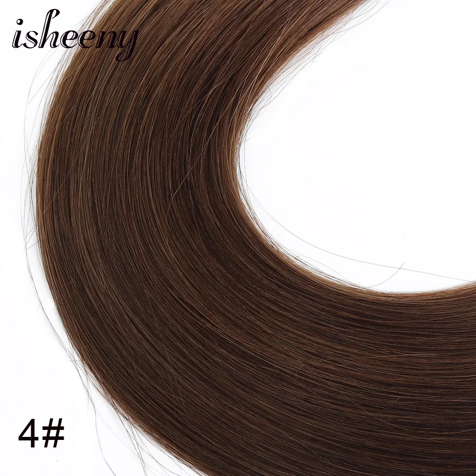 #4 Isheeny 1" 18" 2" Remy fusion волосы для наращивания прямые 25 прядей для ногтей u-образные человеческие волосы 11 цветов - Цвет: #4