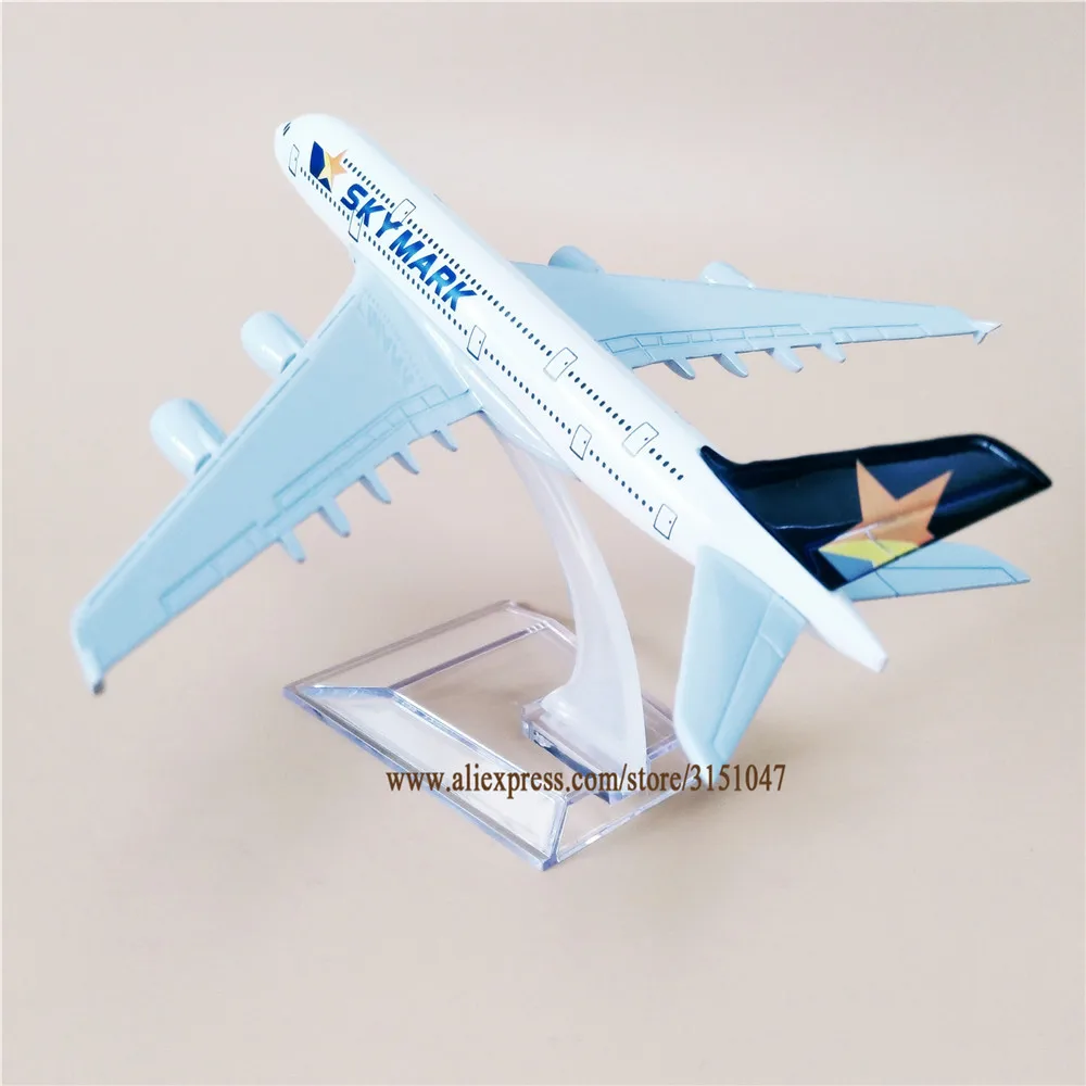 16cm Air Japan SKY MARK A380 Airbus 380 Airlines Airways Model Plane Metal Alloy Diecast Airplane Model Plane Aircraft Kids Toys images - 6