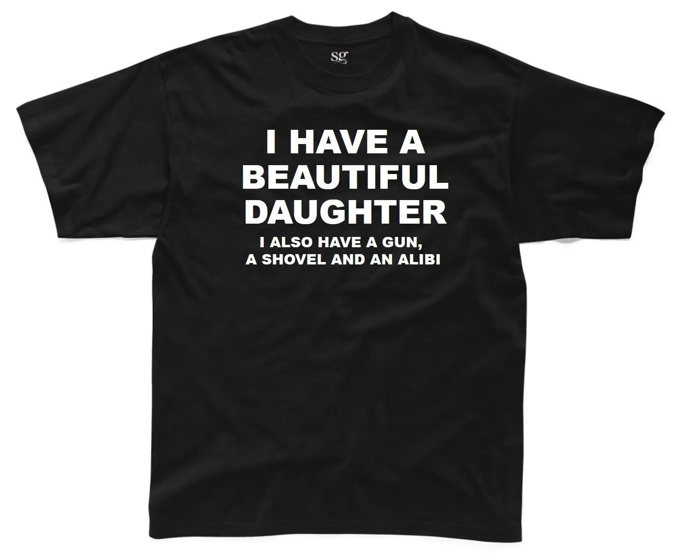 Мужская футболка с надписью I HAVE A BEAUTIFUL DAUGHTER S 3XL черный цвет Забавный принт модный