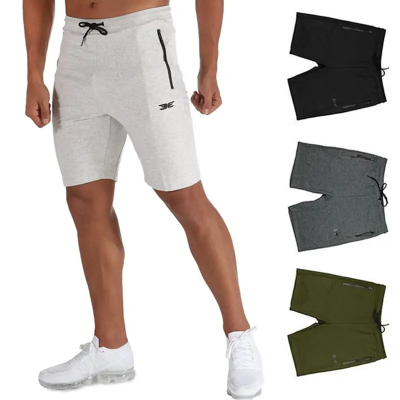 

2021 Men's Running Shorts Gym Fitness Workout Training Sportswear Men Short Pants Knee Length Beach Sports Sweatpants Bottoms