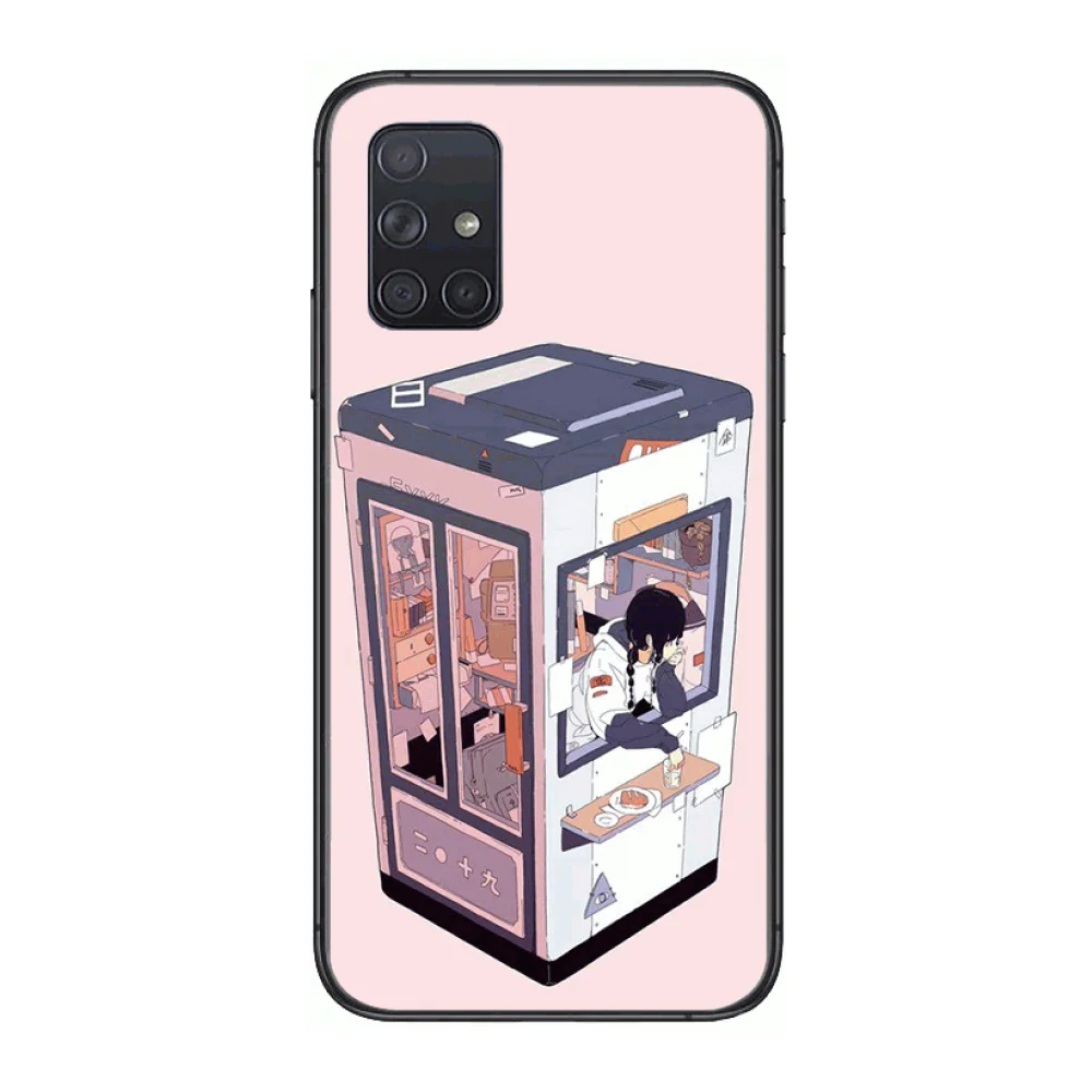 

Creative cute small life house frosted anti-fall mobile phone case Phone Case Hull For Samsung Galaxy A 50 51 20 71 70 40 30 10