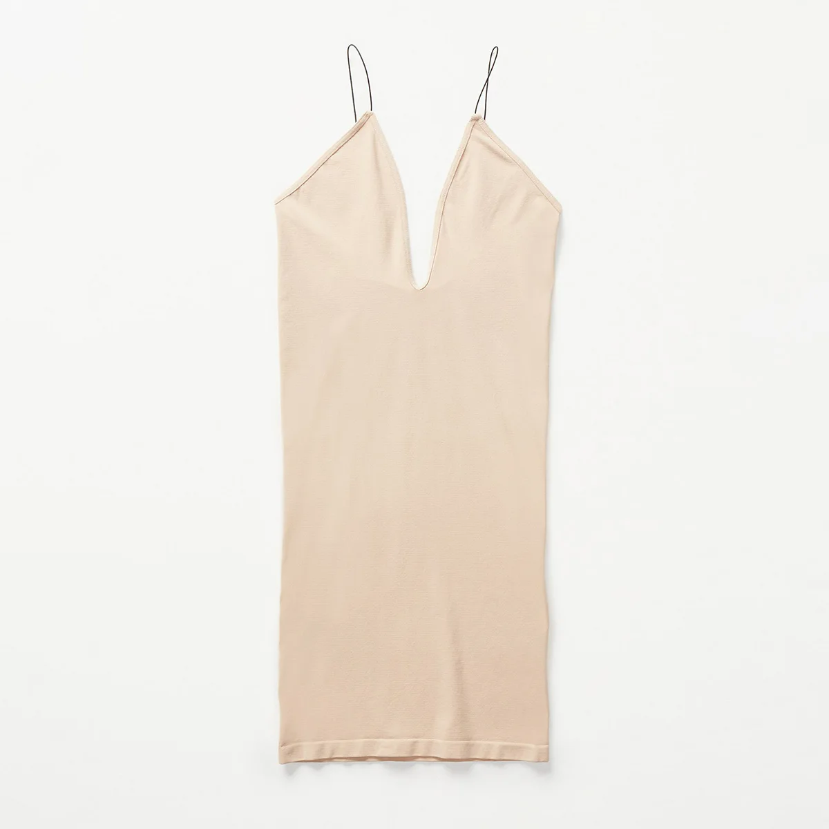 Nude Jastie Бесшовные высокая платформа платье-комбинация Эластичный Bodycon Slim платья с глубоким v-образным вырезом в нижней части спины сексуальное платье Для женщин Мини-платья Vestido - Цвет: Nude