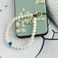 original hand woven white jade bodhi mobile phone chain anti lost rope single ring pendant men women pendant short wrist lanyard