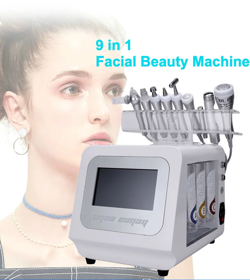 

9 in 1 hydrafacial beauty machine small bubble oxygen jet peel skin rejuvenation skincare tools aqual peel hydro dermebrasion