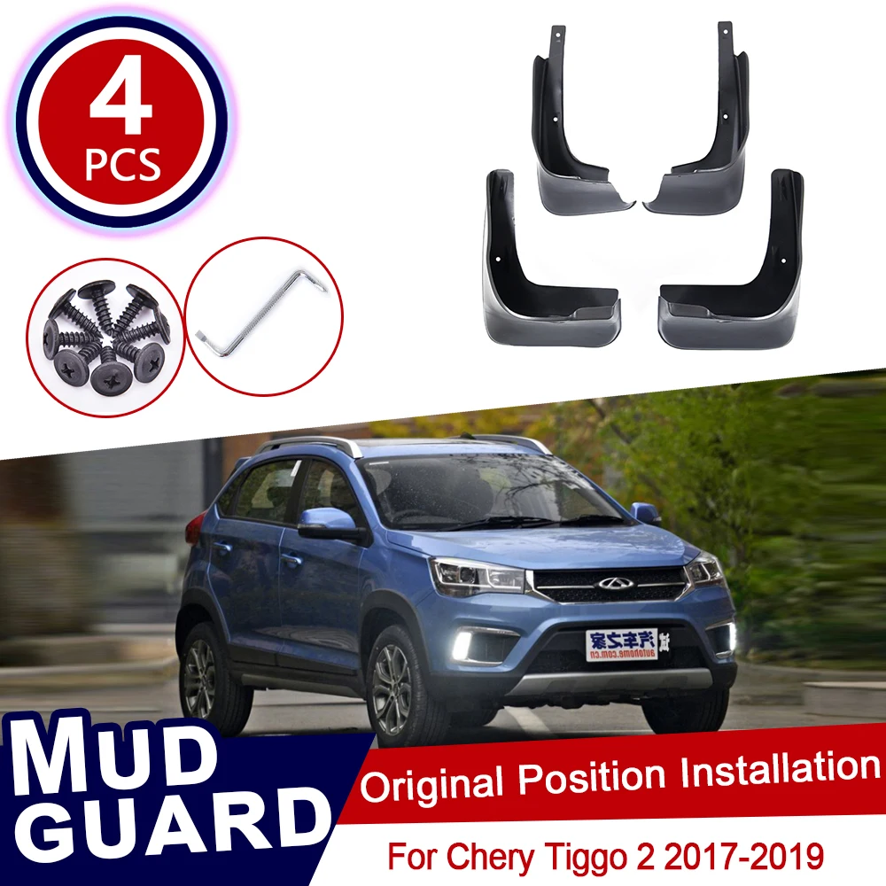 

4 шт., брызговики для Chery Tiggo 2 3X 2017 2018 2019, брызговики, брызговики, автомобильные колеса, брызговики, передние и задние аксессуары
