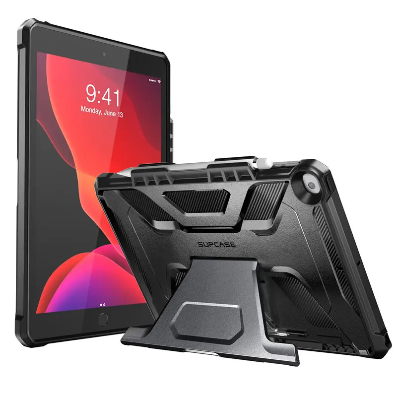 Black SUPCASE для iPad 10,2 чехол(), для iPad Air 3 Чехол 10," UB тонкий резиновый чехол со встроенным Apple Pencil Holder& kickstand - Цвет: Black