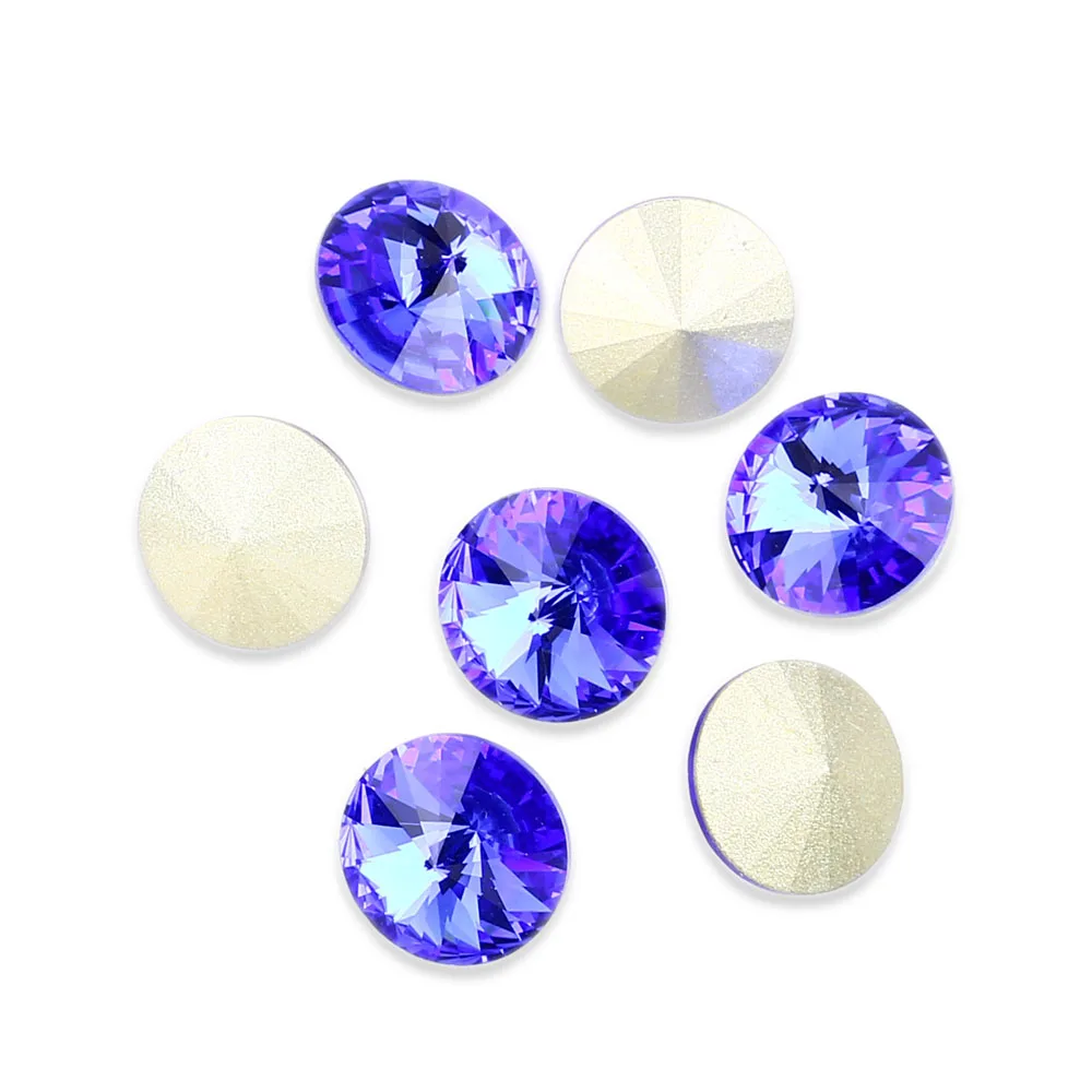 Круглые Rivoli с украшением в виде кристаллов стеклянные стразы K9 Pointedback рисунки на