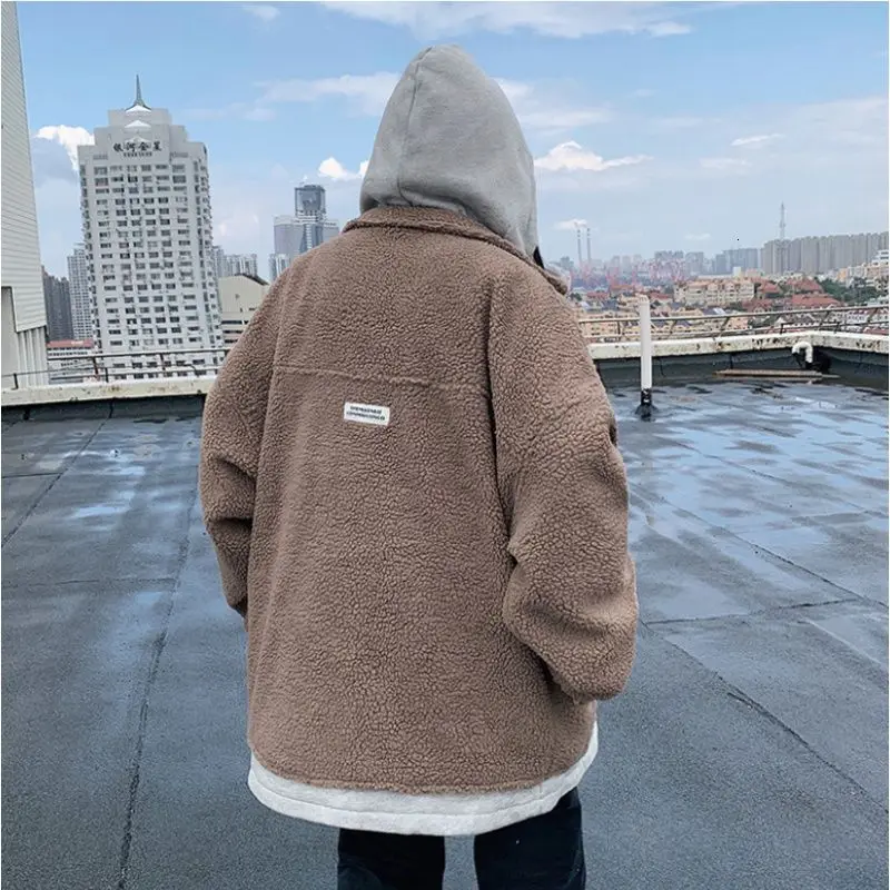 

2020 Autumn And Winter New Youth Popular Men's Thick Stitching Hooded Cotton Jacket Fashion Casual All-match Jacket M-2XL