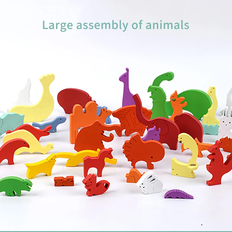 

Animal Cartoon Multi-layer Jigsaw Puzzle 3D Puzzles Toy Creative Baby Wooden Early Educational Cognition Toys For Children Gifts