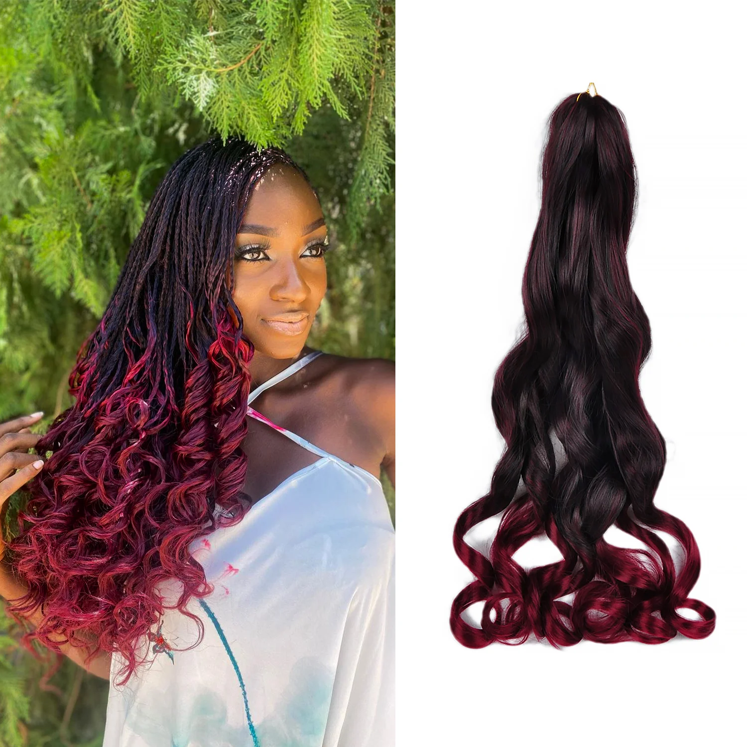 Goddess Braids Loose wave PonyStyle Crochet Braids Hair Braid Spiral French Curls Extension Synthetic Curly Braiding Hair