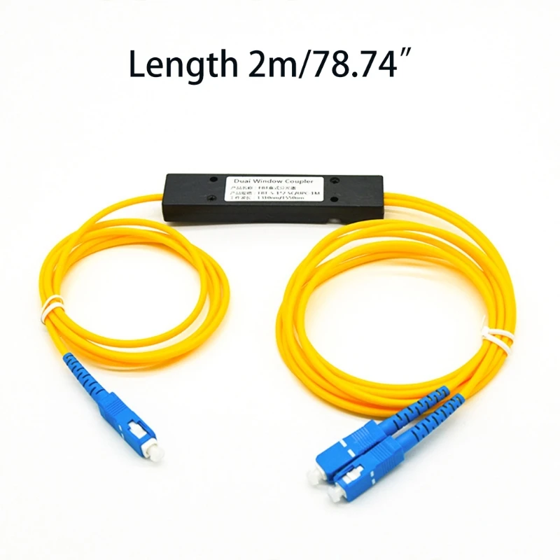 

200cm SC/UPC FBT FTTH PLC Fiber Optic Box Splitter Coupler 1x2 1 to 2 FBT PLC Pigtails SM Singlemode Module Equipments