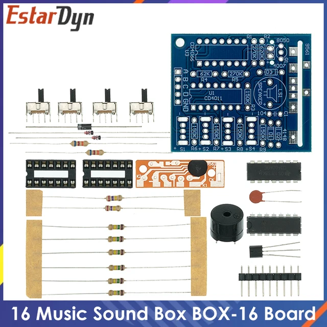 16 Music Sound Box BOX-16 Board 16-Tone Electronic Module DIY Kit Parts Components Soldering Practice Learning Kits for Arduino 1