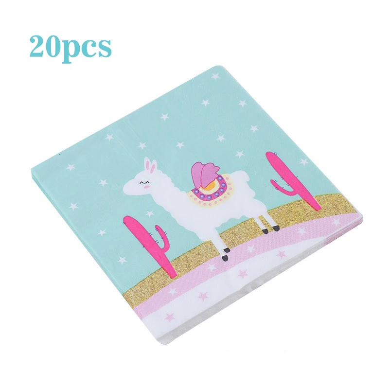 

Alpaca Birthday Party Disposable Tableware Set LLama Plates Cups Napkins Cactus Party Decor Pillow Aluminum Foil Latex Balloon