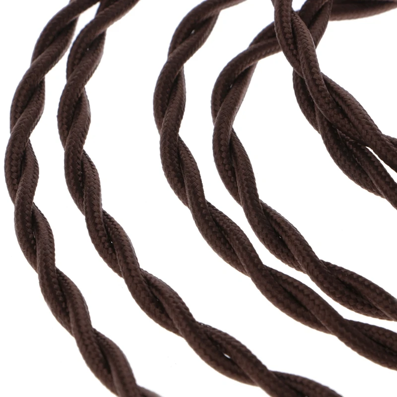 

2 M 2x0.75 Coffee Vintage Retro Twist Braided Fabric Light Cable Electric Wire