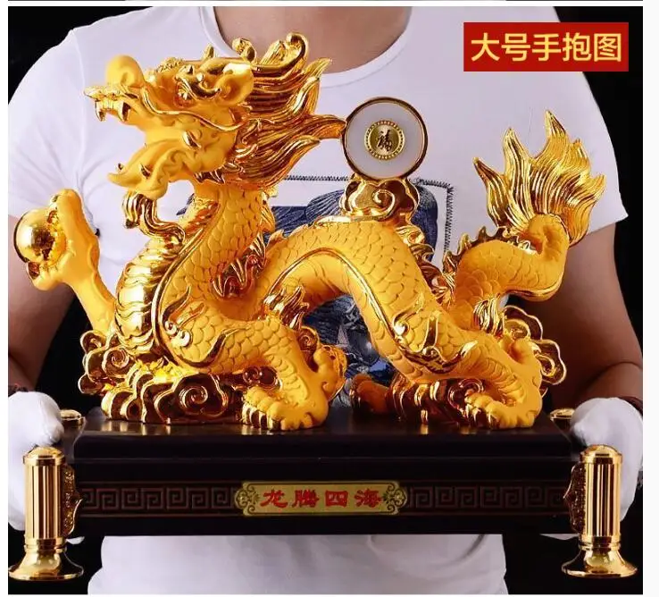 

Азия домашний офис магазин компания бизнес процветание удача успех позолота приносящий удачу Дракон лошадь фэн шуй талисман статуя