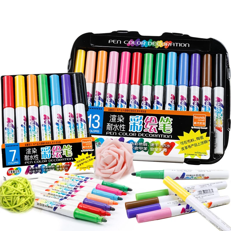 Перманентные маркеры для рисования 8 12 цветов|Маркеры рисования| |