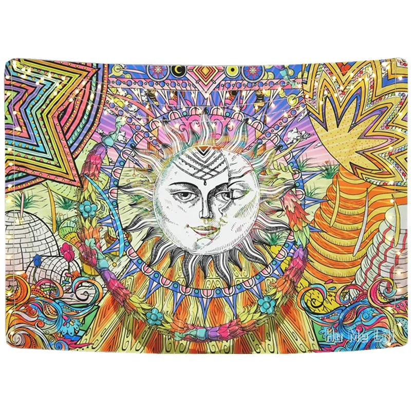 

Sun And Moon Colorful Mandala Bohemian Psychedelic Hippie By Ho Me Lili Tapestry Floral Trippy Wall