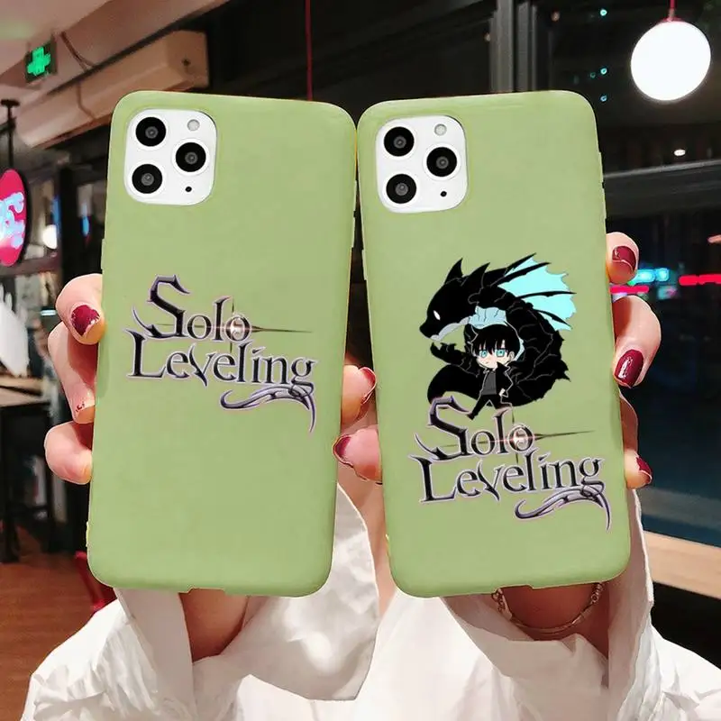 

Japan anime solo leveling Phone Case Candy Color for iPhone 6 7 8 11 12 s mini pro X XS XR MAX Plus
