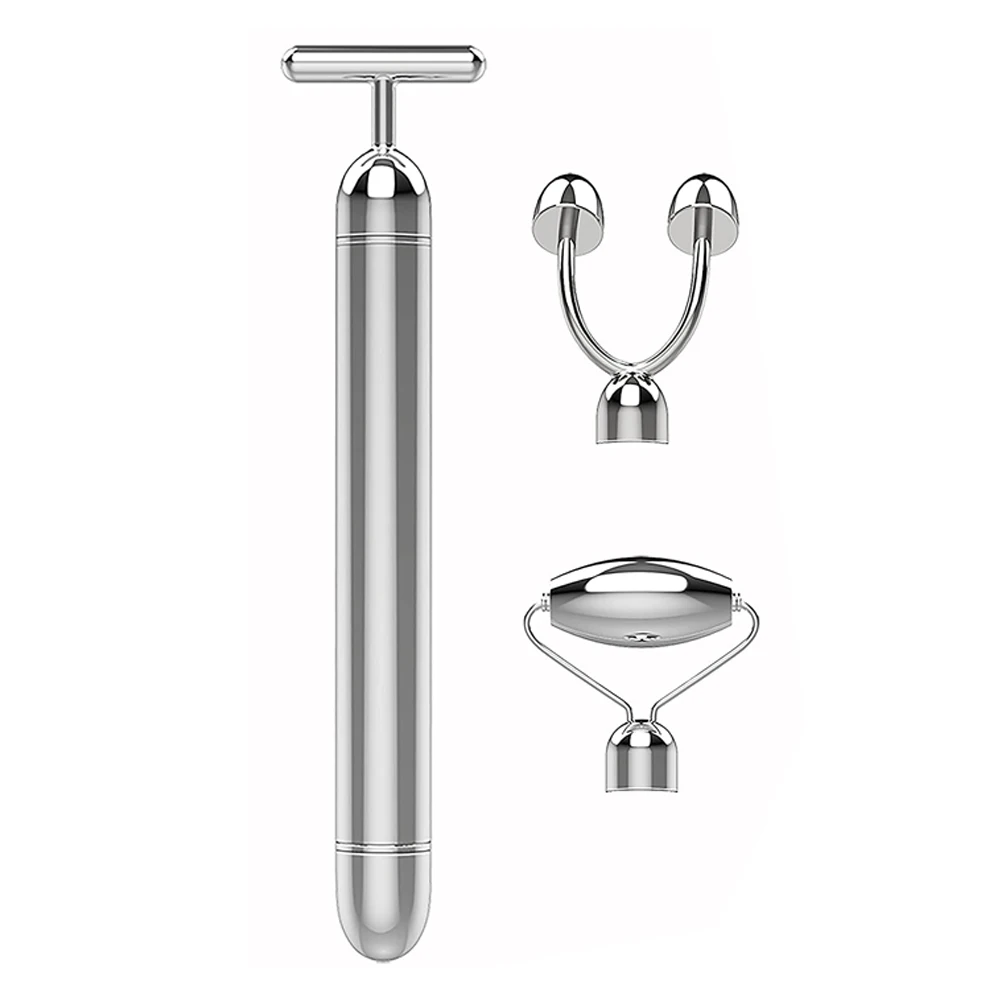 3 в 1 Электрический ролик для лица из нержавеющей стали косметический лифтинг