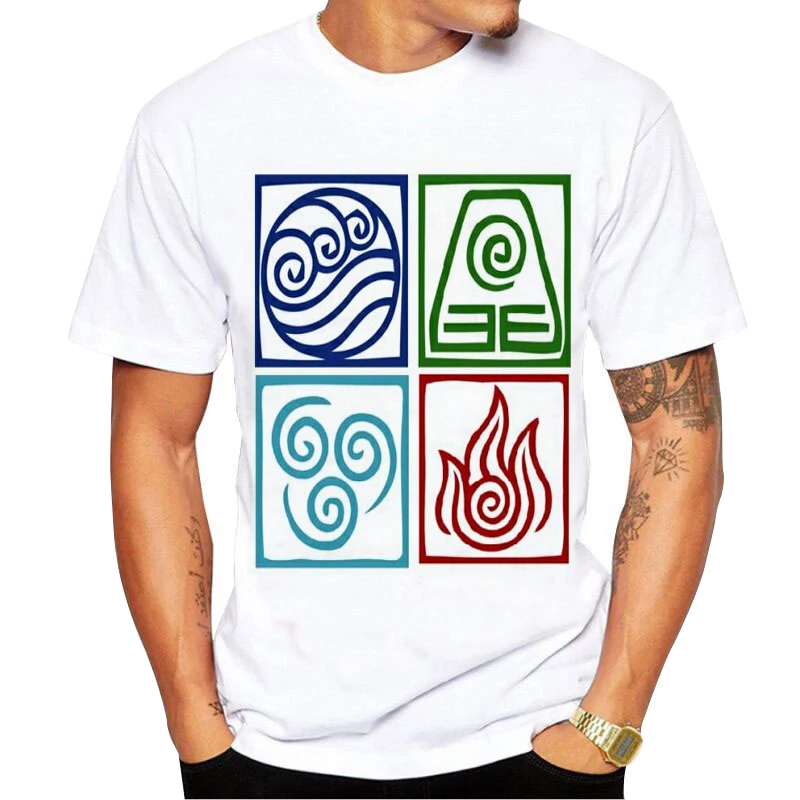 Аватар последняя футболка Airbender Мужская с коротким рукавом модель принтом