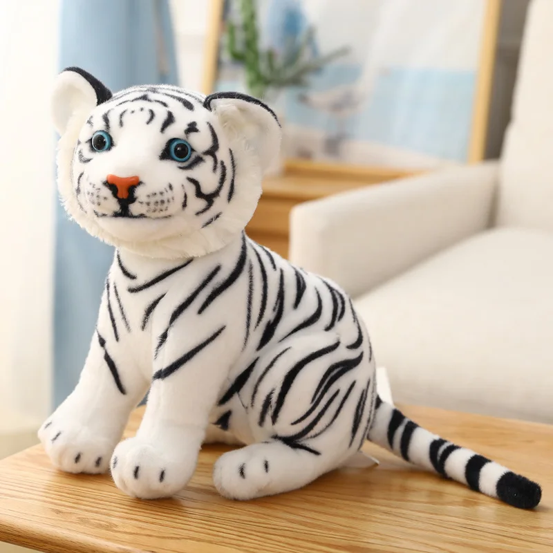 23-33cm Simulation Tiger Plush Toys Soft Lifelike Animals Pillow Pet Doll Car Sofa Decor for Kids Children Boys Birthday Gift | Игрушки и