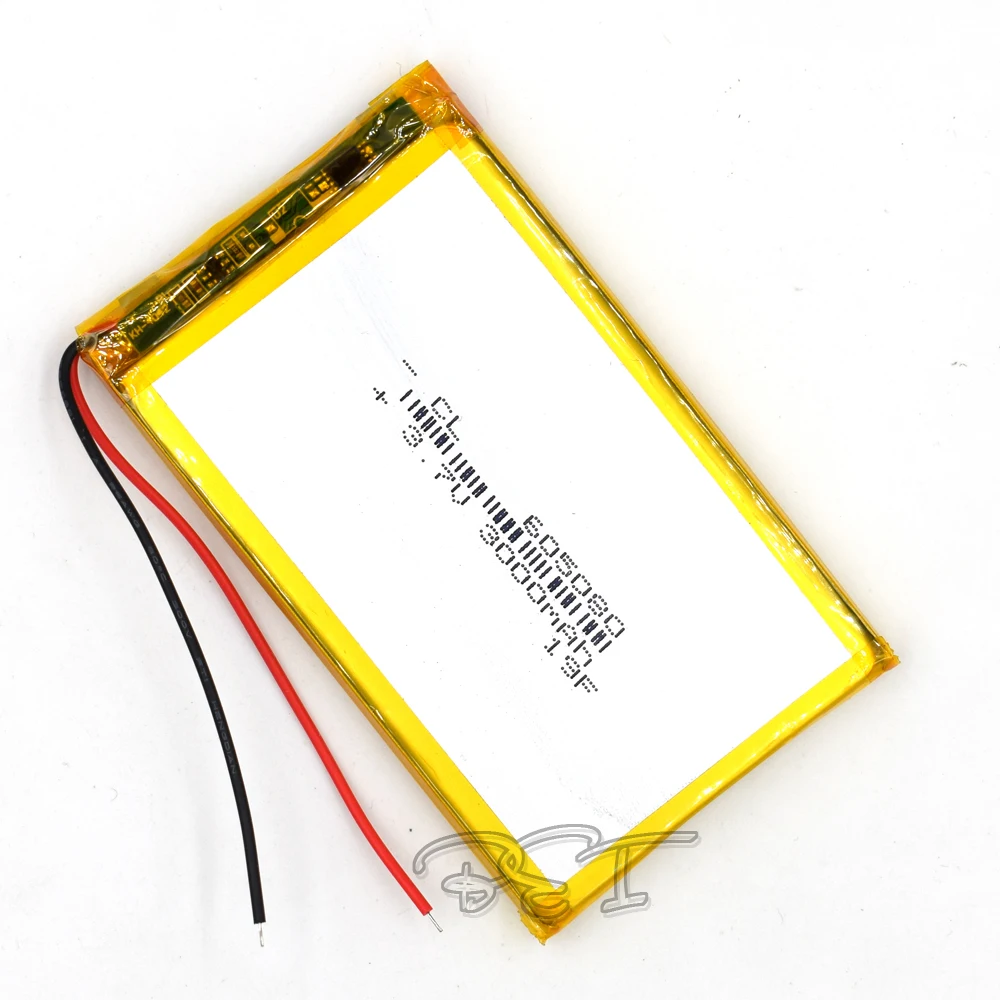 

10Pcs 3.7V 3000mAH 605080 Li-Polymer Rechargeable Lithium Li-ion Battery For Toy Recorder GPS MP3 MP4 Cell Phone Glasses Navigat