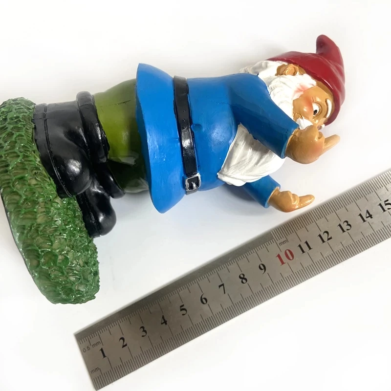 

Resin Gnome Statue Both hands Vertical middle finger Christmas Dress Up DIY Garden Gnomes Santa Claus Home Decoration Ornaments