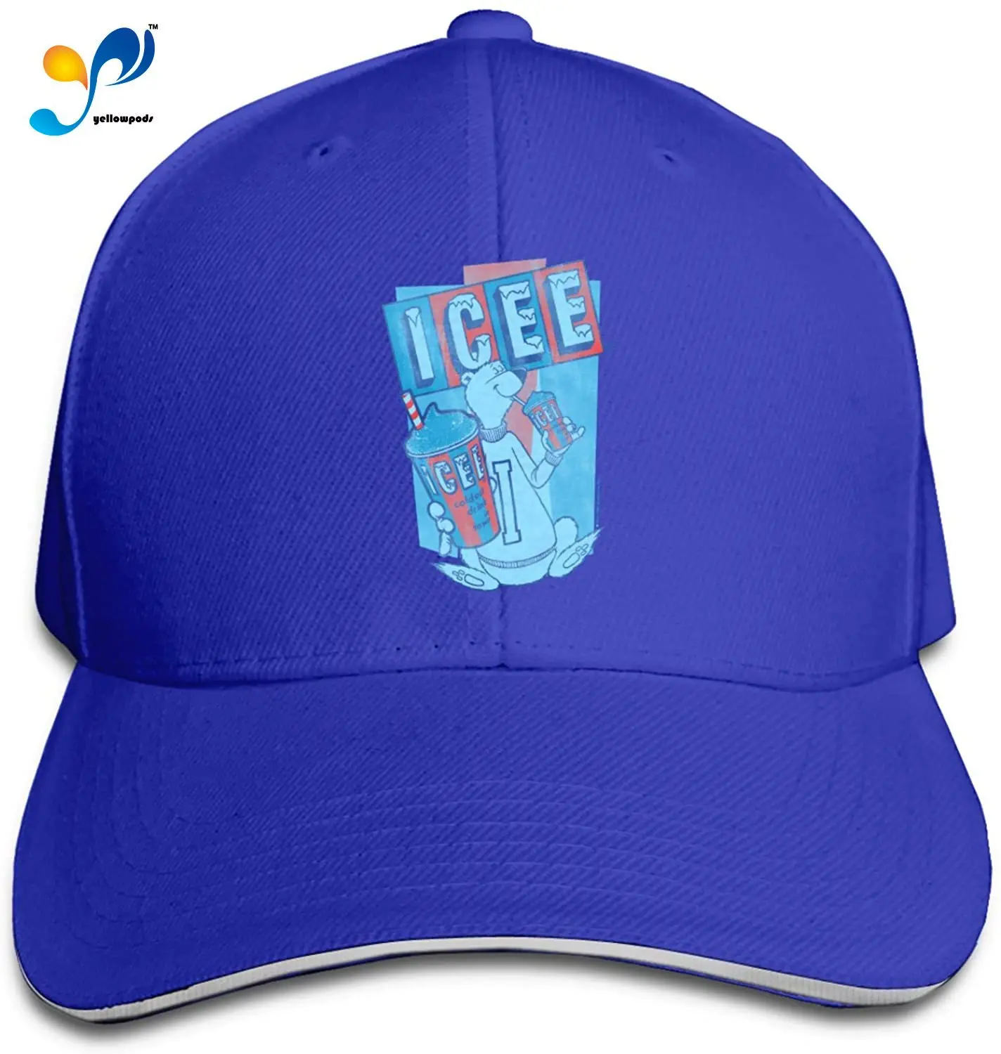

ICEE Polar Bear Sandwich Hat Printed Baseball Cap Headgear Unisex Casquette
