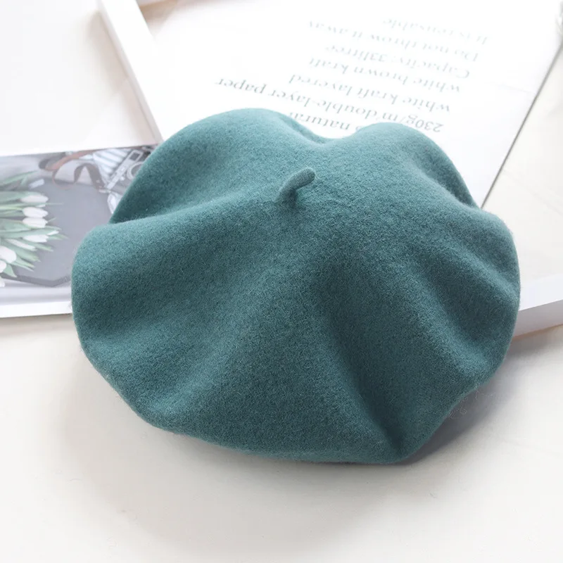 

Warm Wool Winter Beret Women Hat Cap
