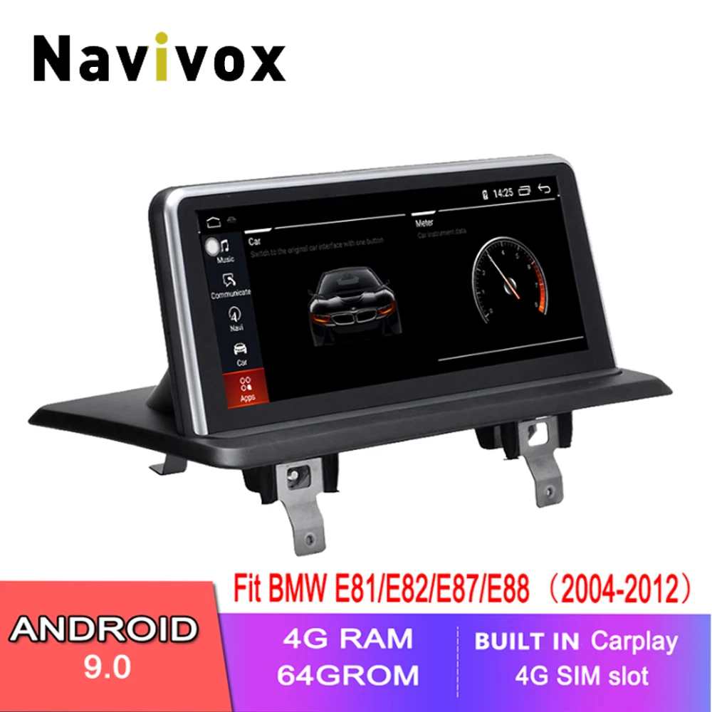 

Navivox Android 10,0 Автомобильный мультимедийный плеер 4G 64G для BMW E81 E82 E87 E88 2004-2012 CIC CCC GPS Навигация экран 10,25 дюйма