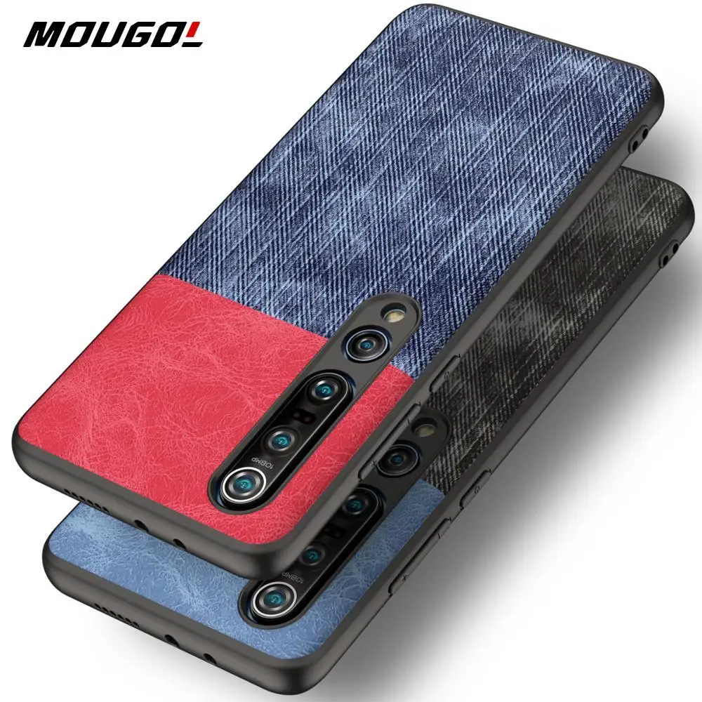 

For Xiaomi Mi 10 Pro Phone Case Denim Cloth Fabric Silicone Soft Edge Shockproof Back Cover For Redmi K30 Pro Note 8 8T 8 Pro