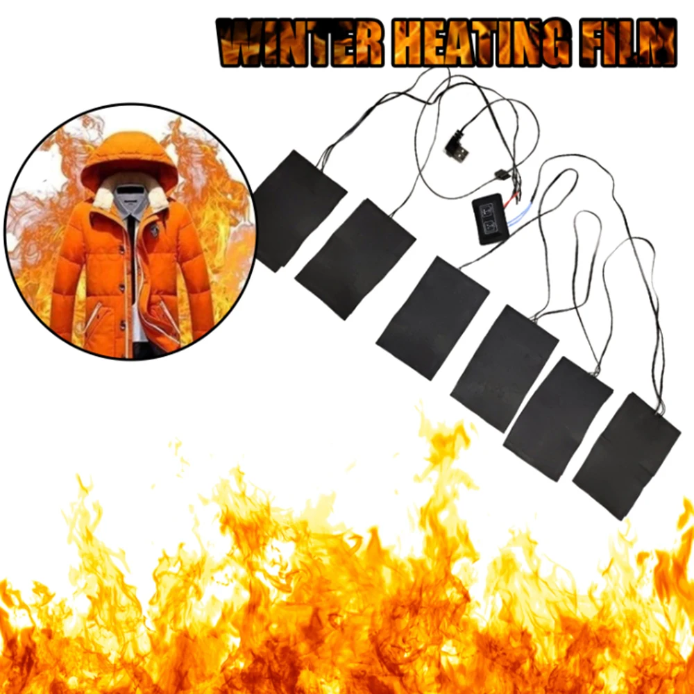 

Electric Heating Pads USB Electric Heated Vest Pad Outdoor Winter Warm Pad DIY Heated Clothing Mobile Warm