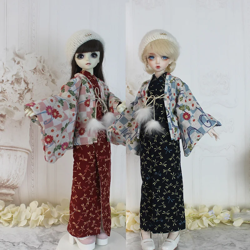 

1/6 1/4 1/3 Cosplay Japanese Dress Kimono Yukata Uniform Outfit Anime Kimono + Belt + Rope For 12" Action Figure BJD SD OB27