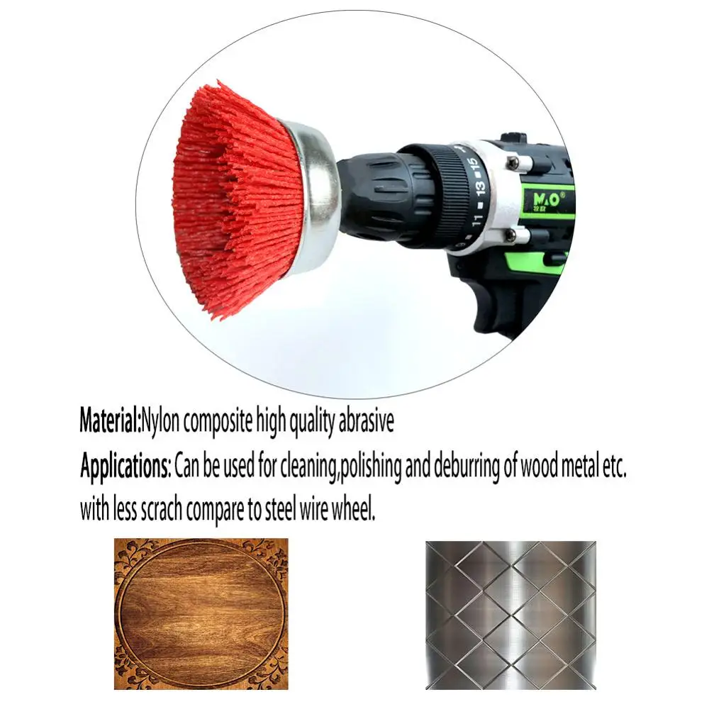 Нейлоновая Щетка для стакана 1 шт. 2 5/3/4 дюйма абразивная проволочная щетка-колесо