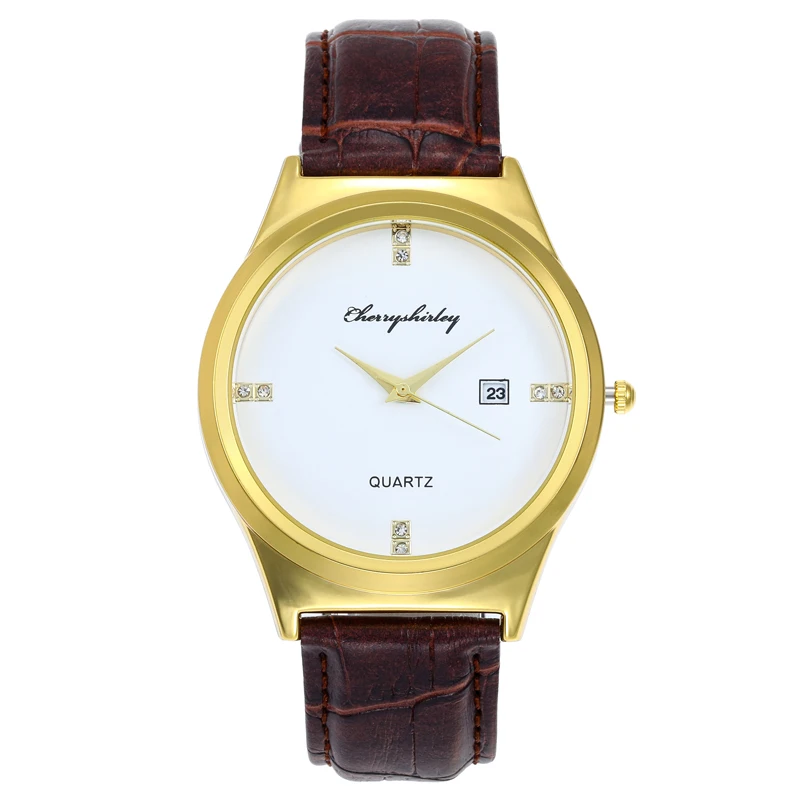 

Fashion Jewelry Women Watch Simple Rhinestone Dial Quartz Wristwatch Shape Charm Female Leather Strap Clock Relogio Feminino