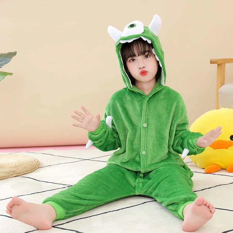 Детский фланелевый Комбинезон кигуруми для мальчиков и девочек костюм из одного
