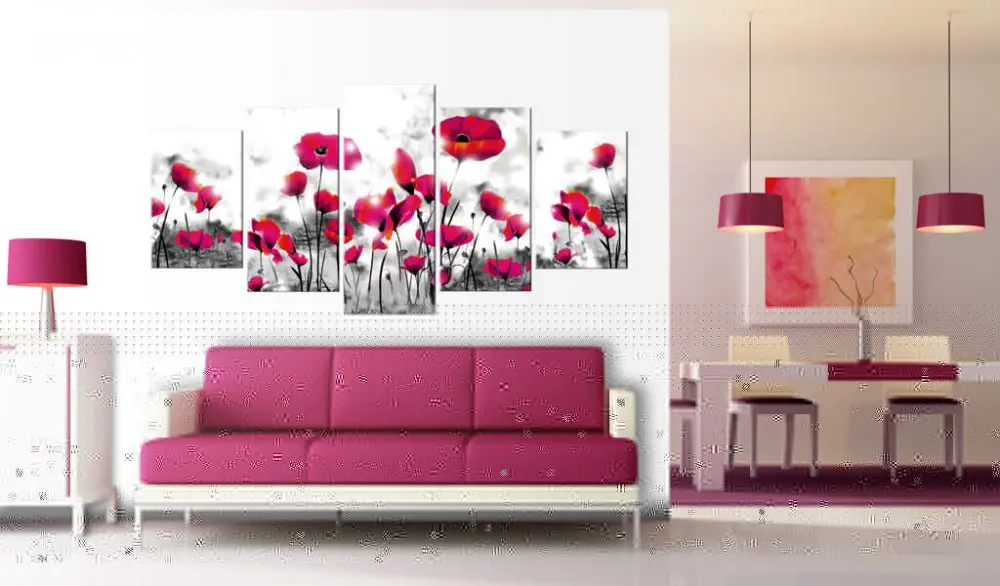 

Flowers Home Wall Decoration Five Piece Set Canvas Printing Drawing Living Room Modern Art