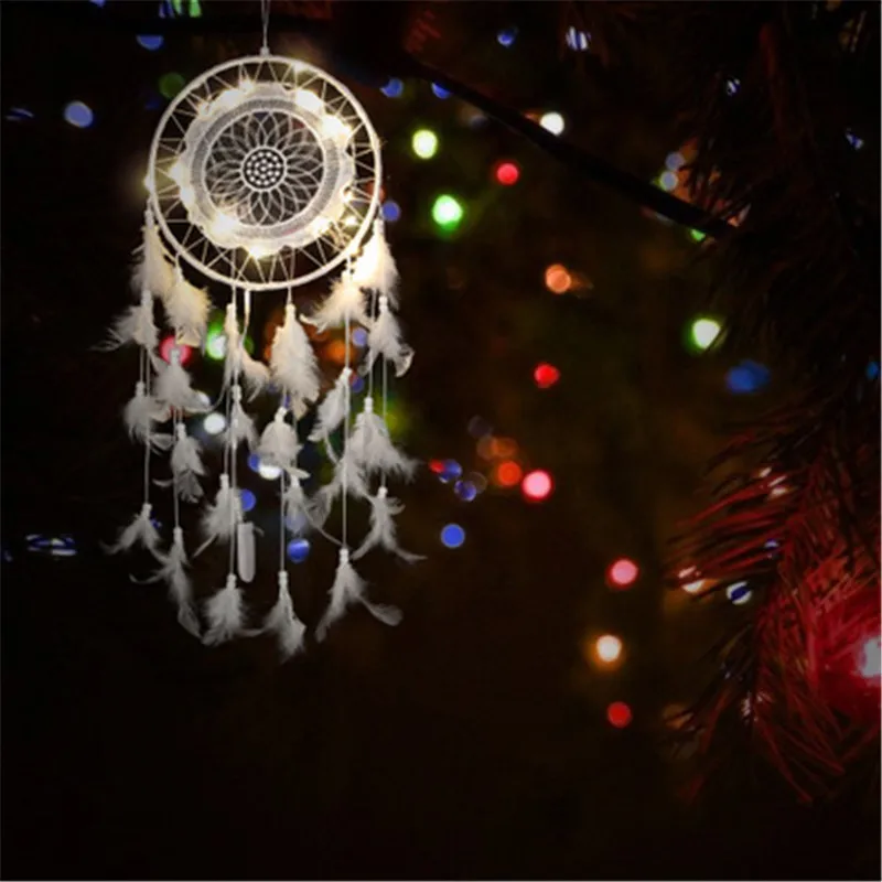 Кружевной Цветочный Ловец снов ручной работы колокольчики для дома подвесной