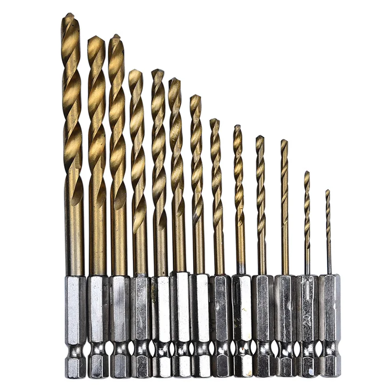 13 шт. набор сверл из быстрорежущей стали с шестигранным хвостовиком 1 5 6 мм|Сверла|
