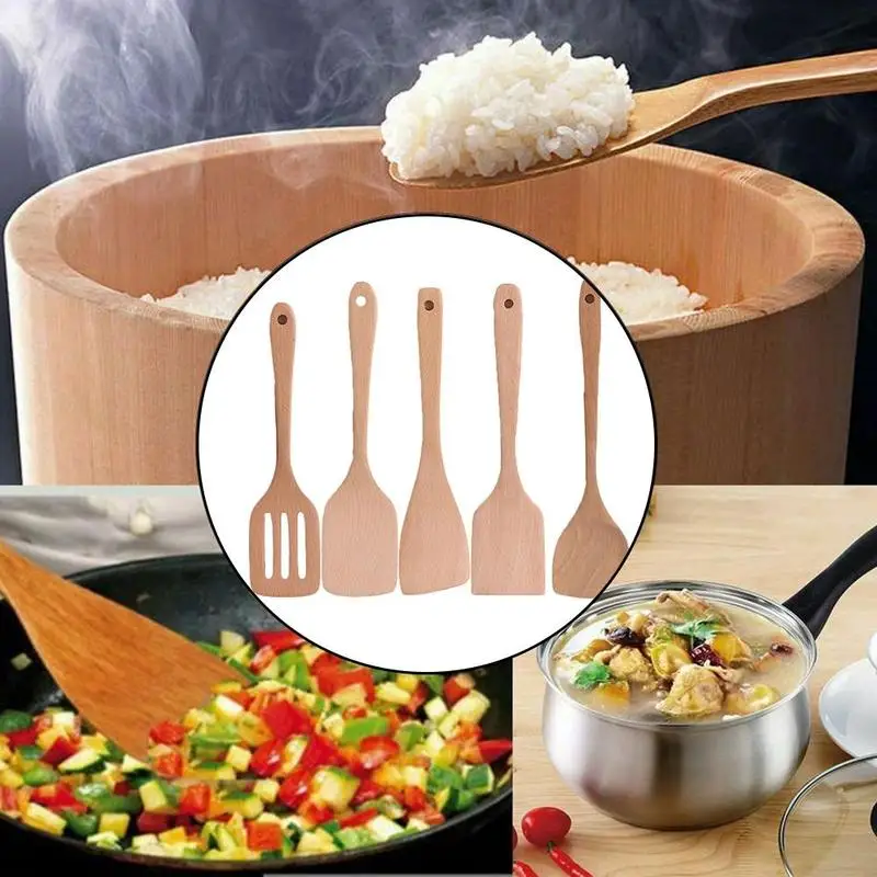 

Vegetable spatula natural wood tableware spoon spoon skimmer reusable kitchen spoon cooking special too spoon nano soup col F3G6