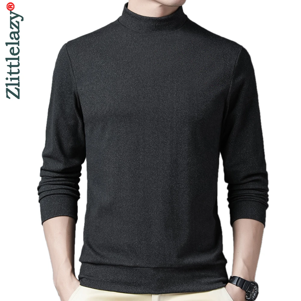 

2022 Повседневная футболка с длинным рукавом для мужчин футболка мужская одежда однотонная водолазка футболка уличная мода футболки 90301