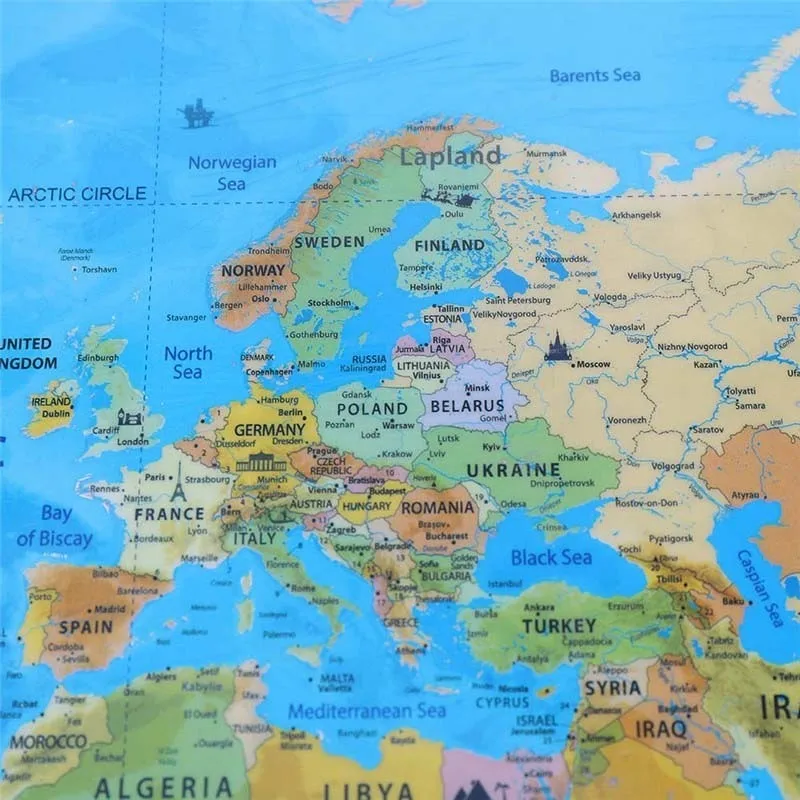Роскошная Карта мира голубого океана, карта мира для путешествий, персонализированная карта мира для путешествий, наклейки на стену для украшения дома