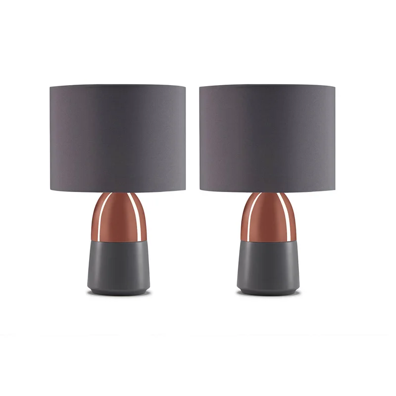 Brown 2pcs 2 шт Xiaomi Youpin прикроватная лампа для спальни с сенсорным управлением ночник 3000K светодиодный светильник Северная Европа стильная настольная лампа низкое потребление - Цвет: Brown 2pcs
