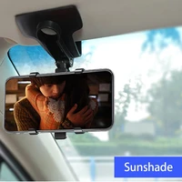 adjustable sunshade rearview mirror mobile phone car holder car mobile phone bracket sun visor 360 degree dashboard