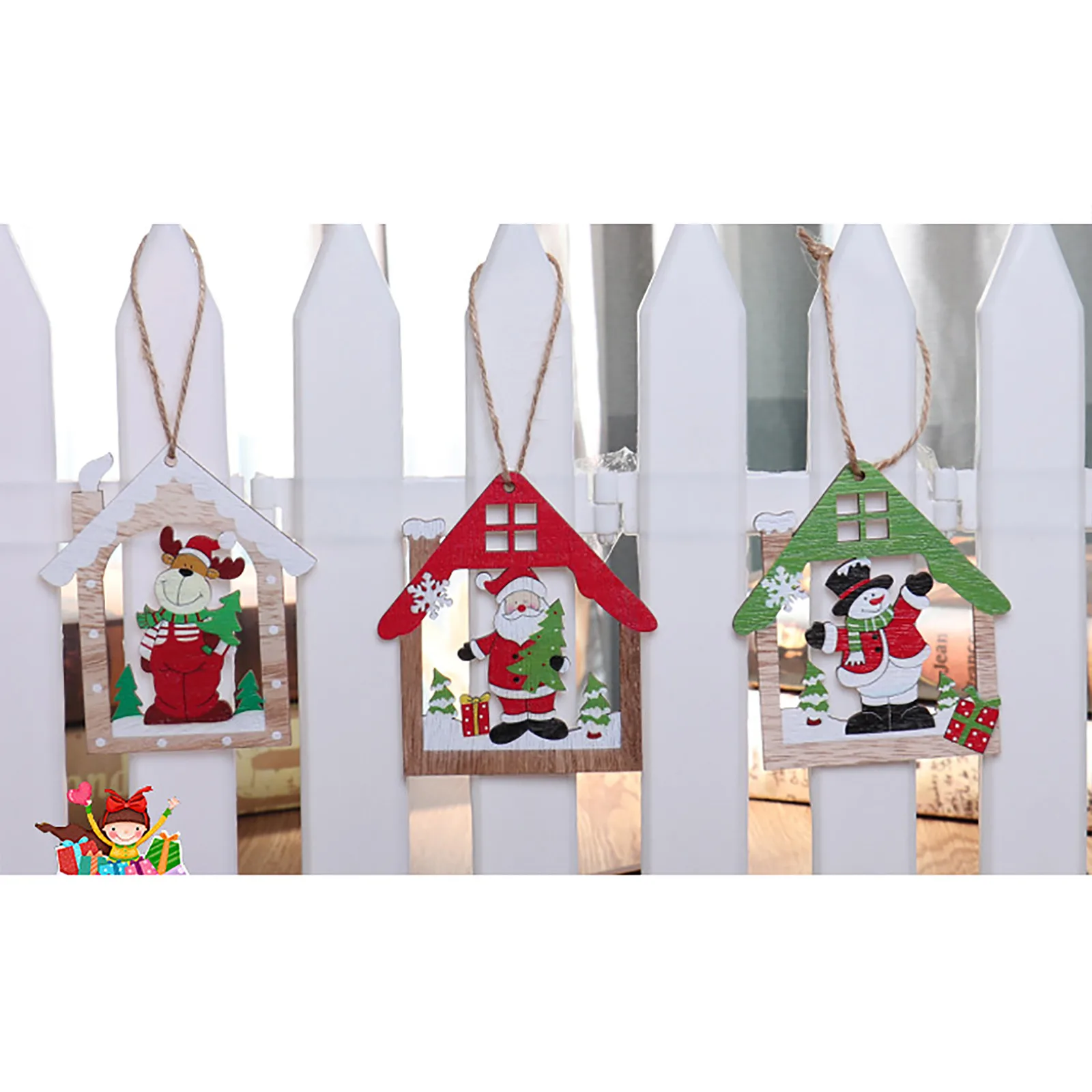 

Christmas Decoration Wooden Craft Lasera Hollow Christmas Tree Pendant Christmas Doll Decorations For Home 2021 Navidad Gift Kid