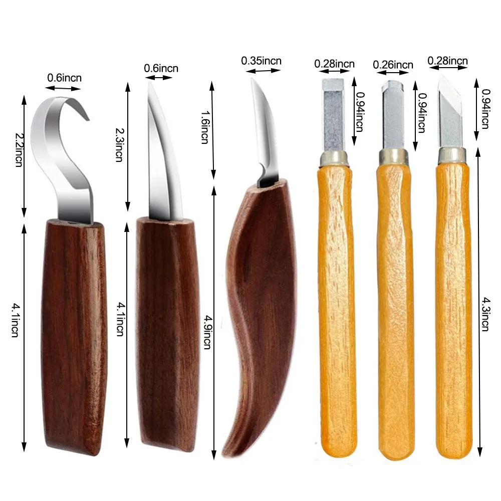 

10 in 1 Woodworking Tools Set Cut Resistant Gloves Hook/Whittling/Detail/Carving Knife for DIY Sculpture Carpenter